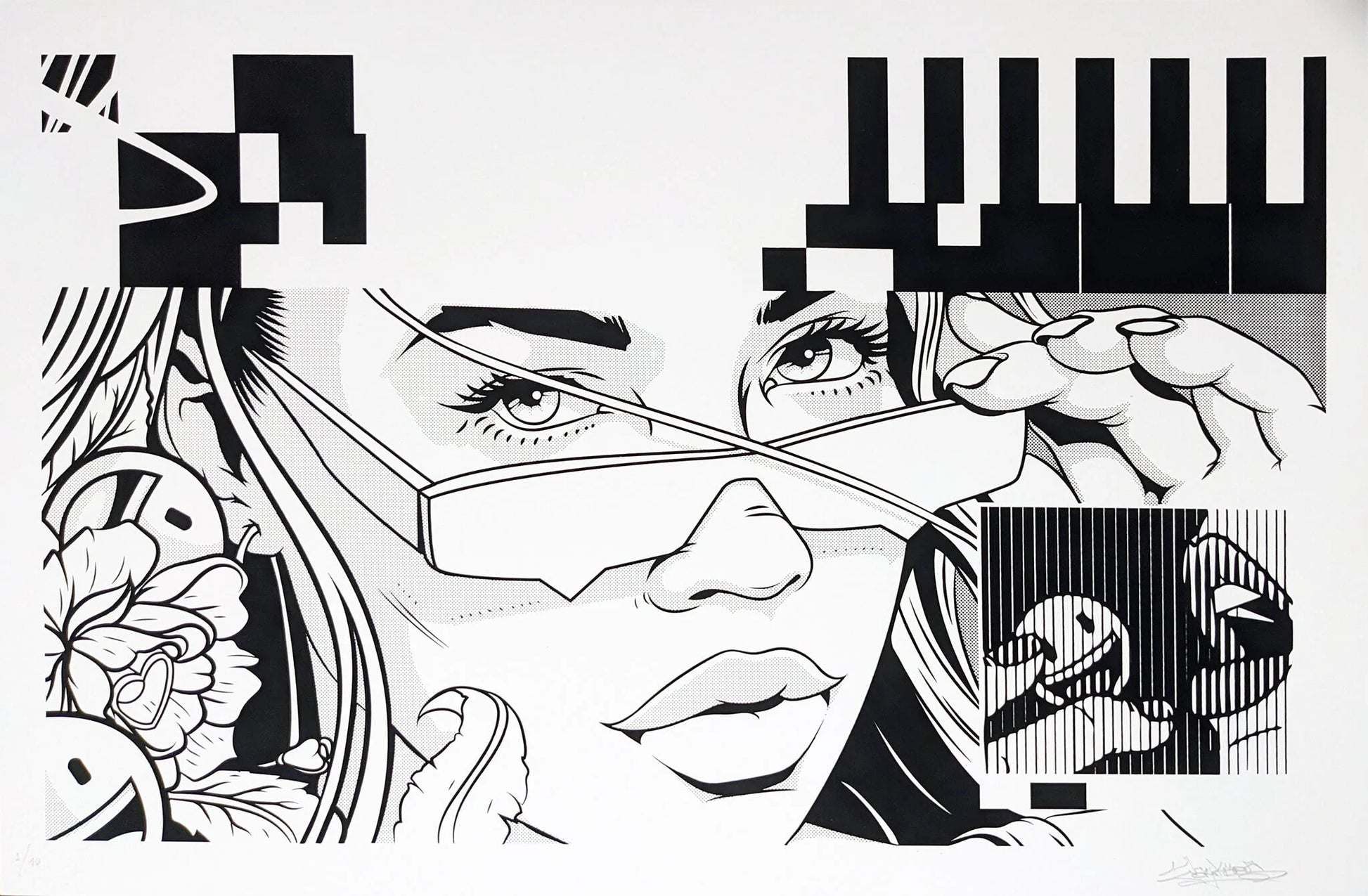 Jay Kaes print "Fear of Missing Out" (Black & White version)