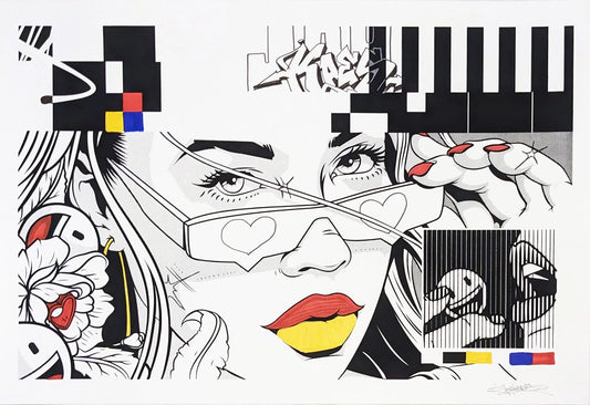 Jay Kaes print "Fear of Missing Out" (Hand-finished version 4)