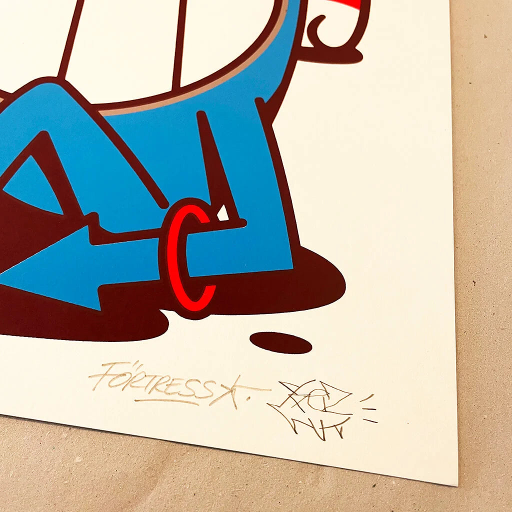 Flying Förtress & Pez - PezFortress2025 (Red outline edition) (Screen-Print)