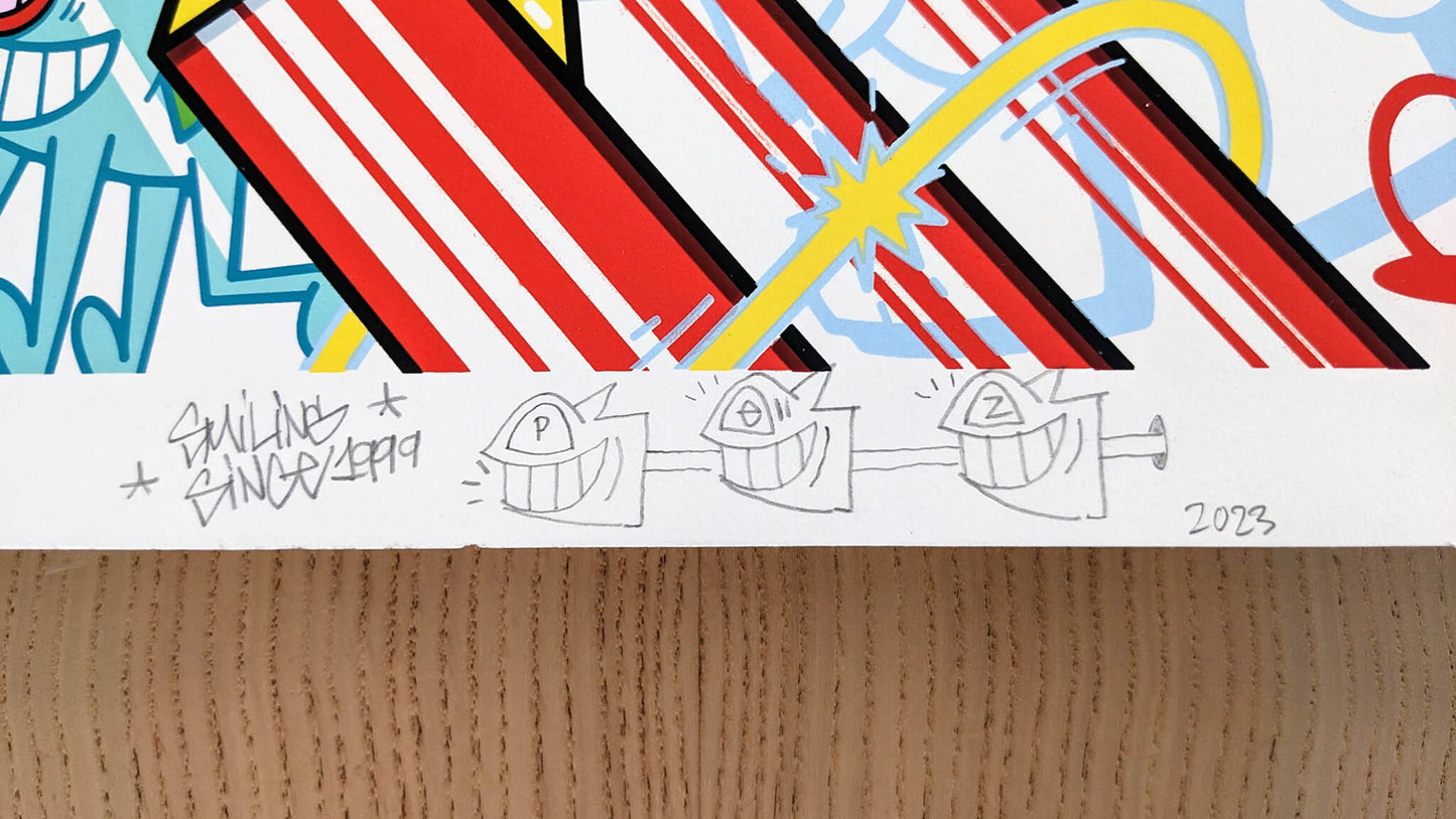 Pez - "Get up Stand Up"(3) (Serigrafía acabada a mano)