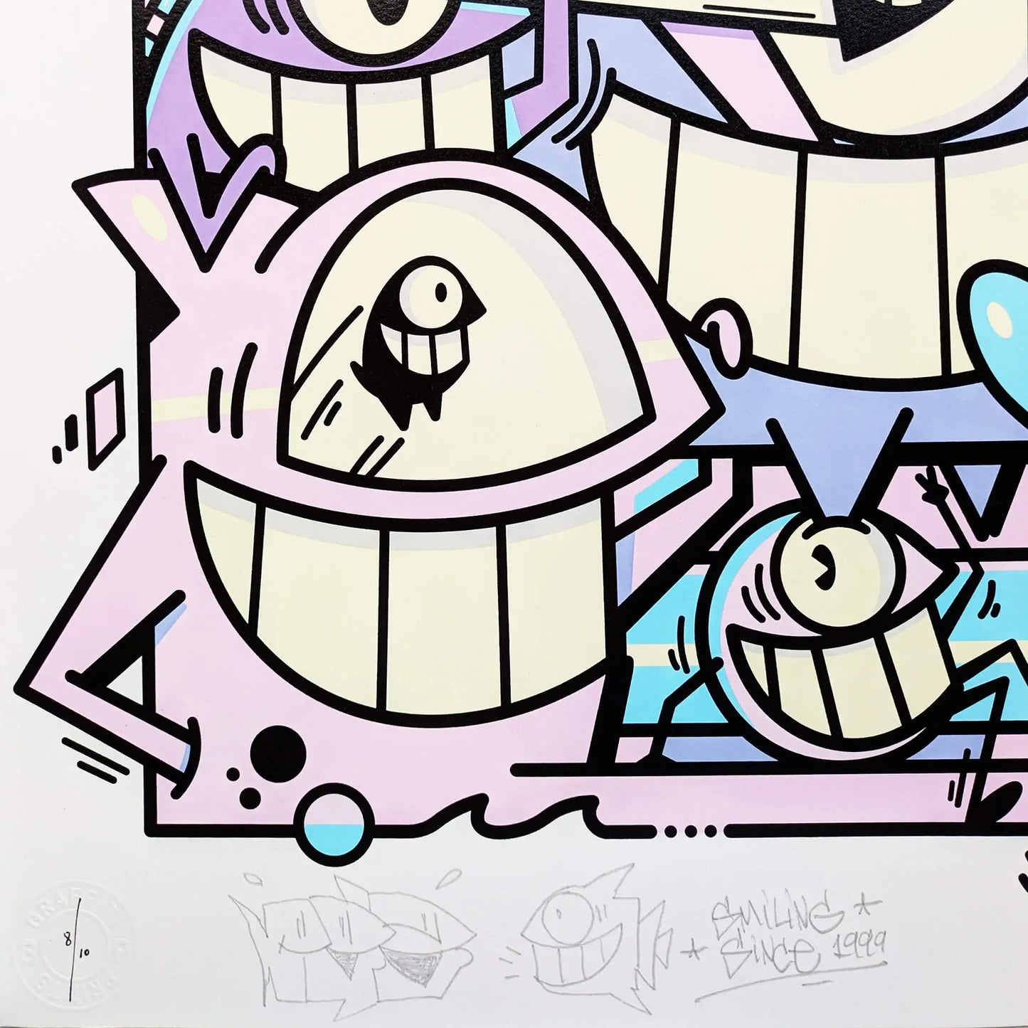 Pez - Smiles in style (Pastel)(8)(Hand-finished Screen Print)