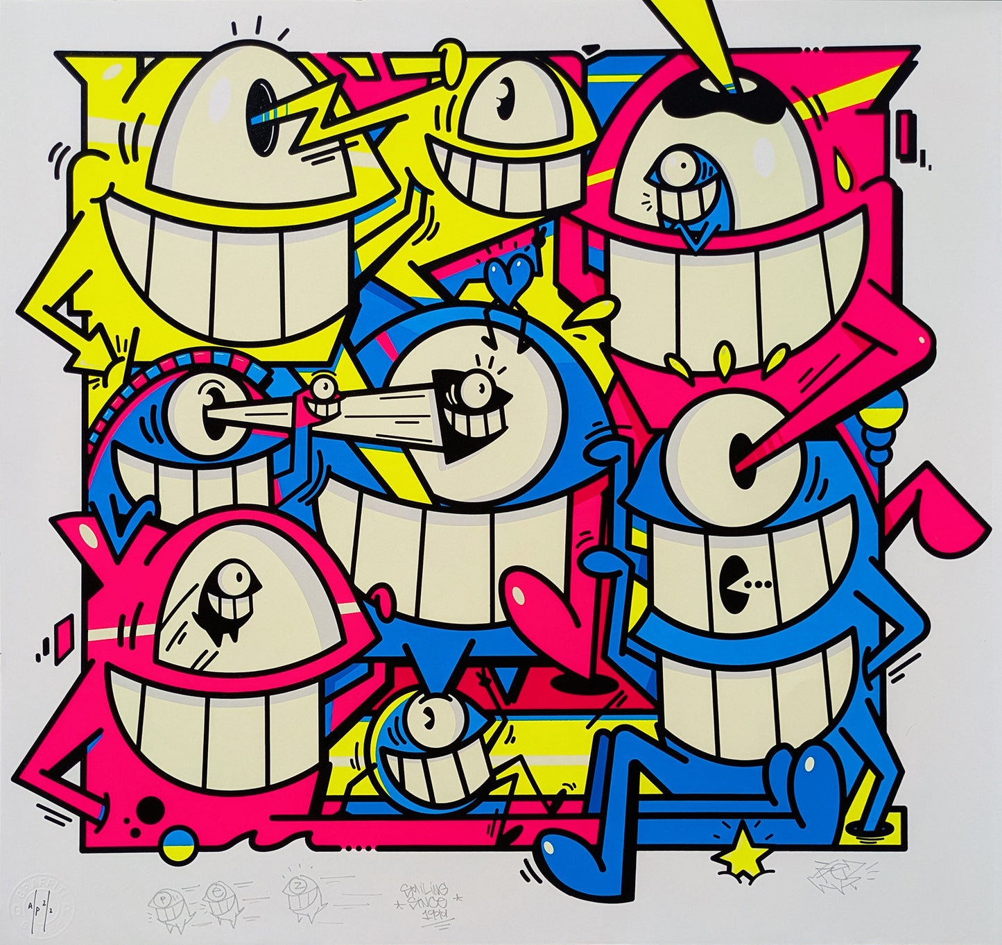 Pez - Smiles in style (Neon)(AP (2))(Hand-finished screen print)