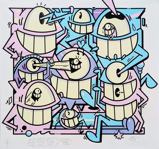 Pez - Smiles in style (Pastel)(9)(Hand-finished Screen Print)