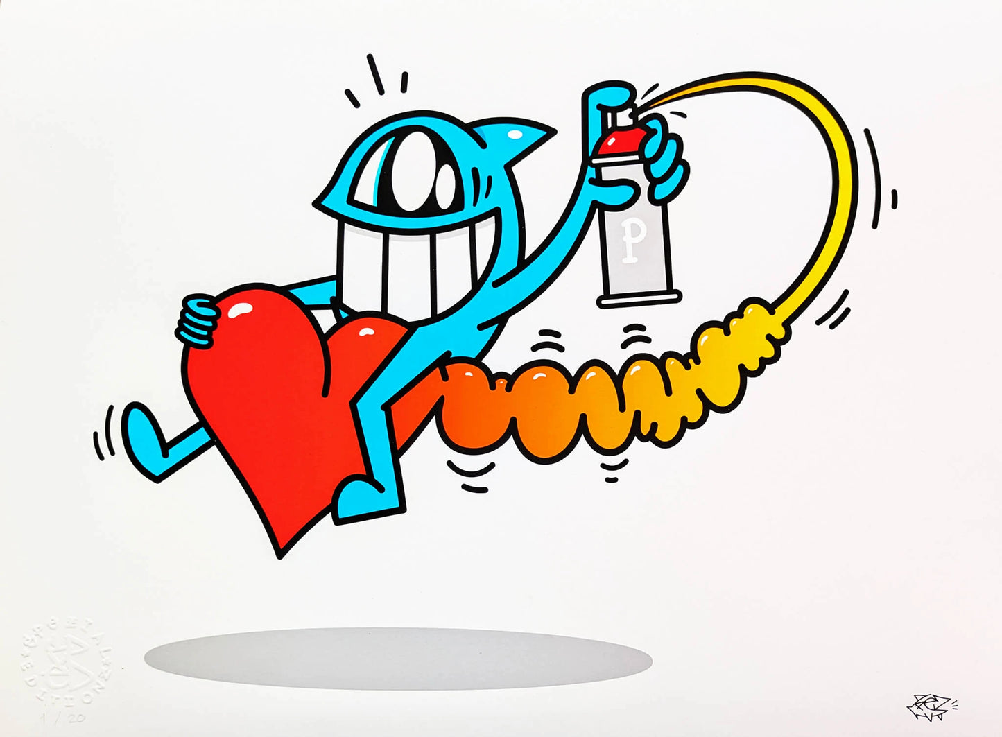 Pez - Corazón Volador (giclée print)