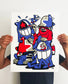 Flying Förtress holding his screen print with Pez's "PezFortress2025"