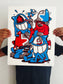 Flying Förtress & Pez - PezFortress2025 (Red outline edition) (Screen-Print)