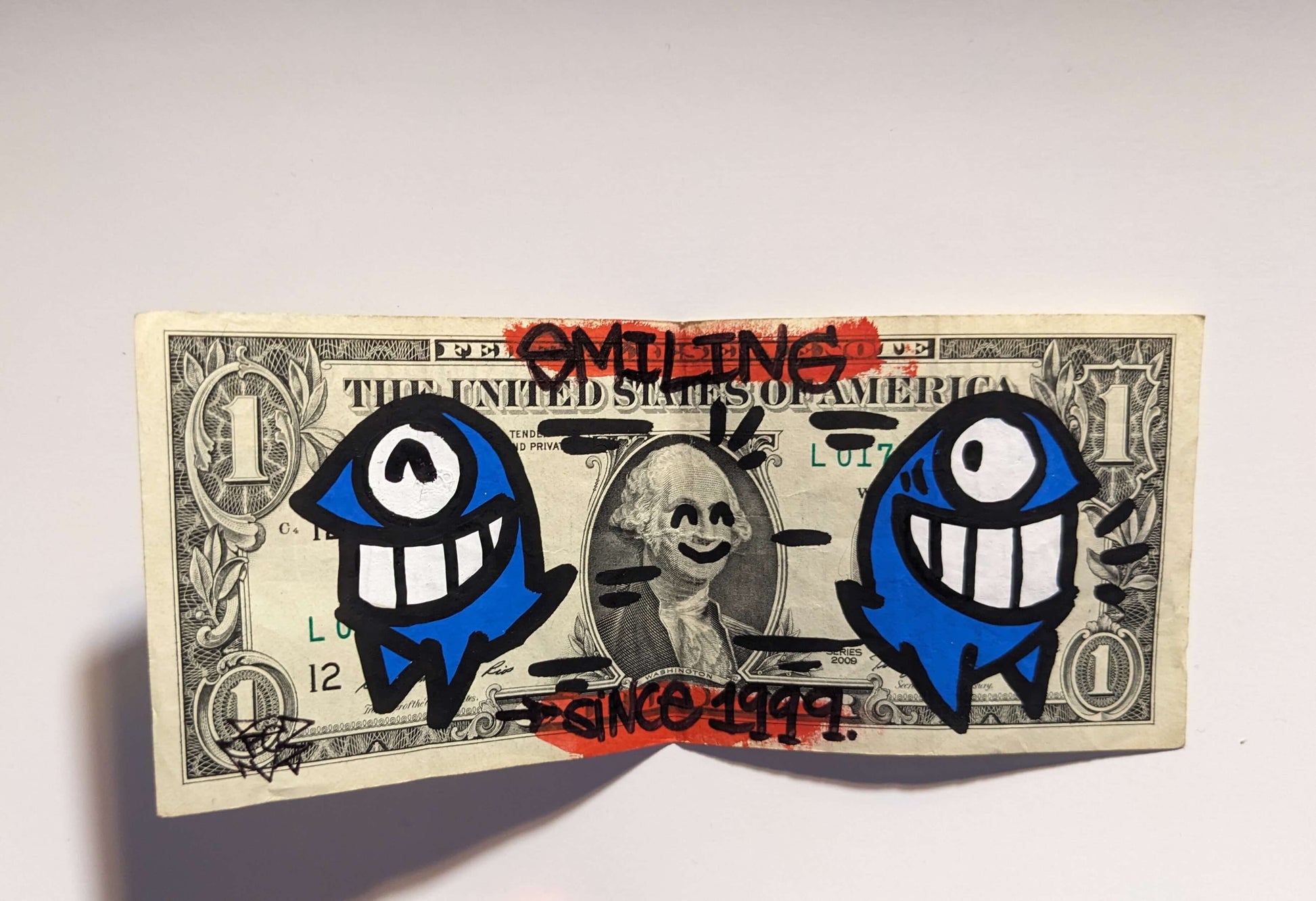 Pez - "PE$" (Smiling since 1999) one dollar note