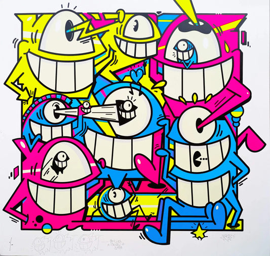Pez - Smiles in style (Neon)(7)(Hand-finished screen print)