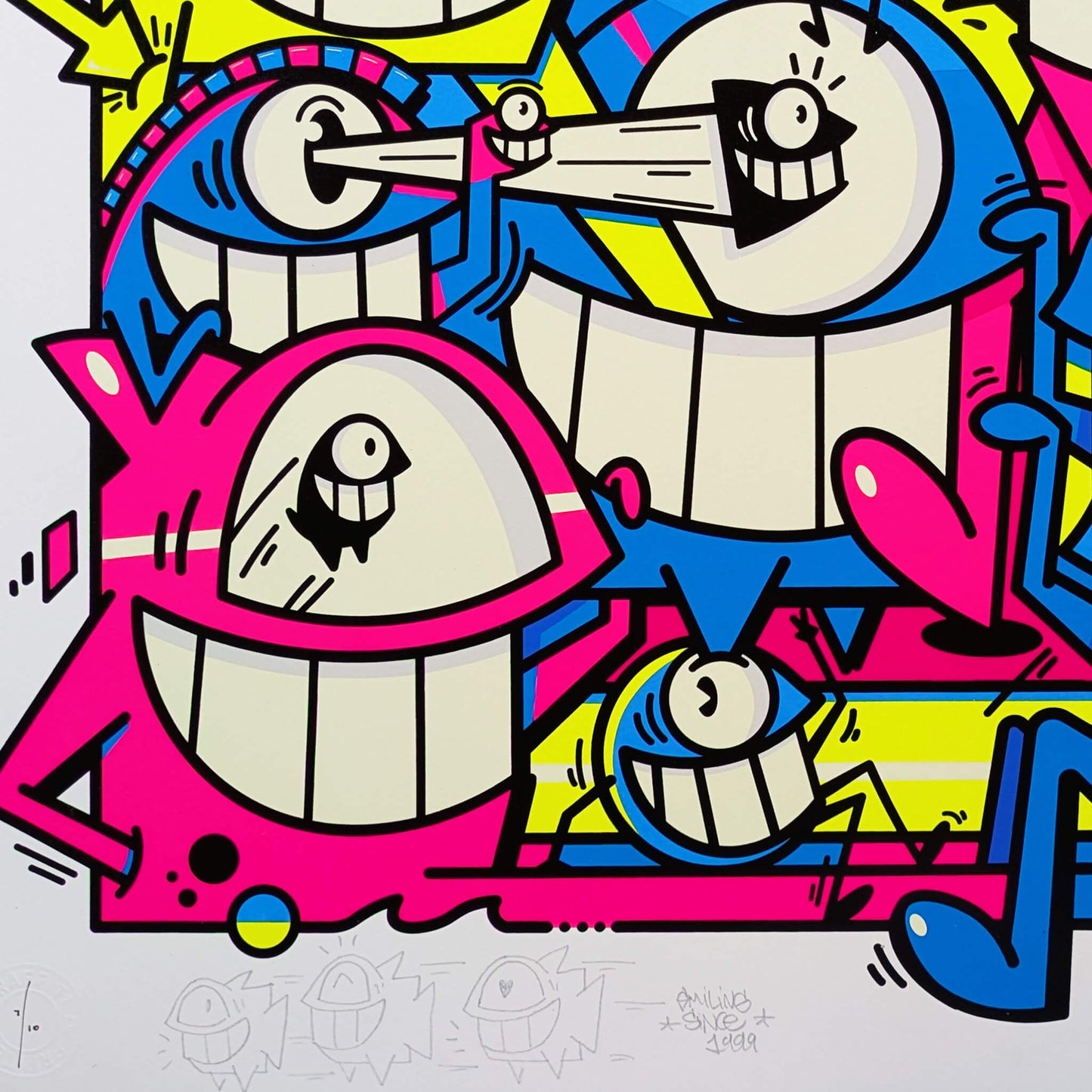 Pez - Smiles in style (Neon)(7)(Hand-finished screen print)