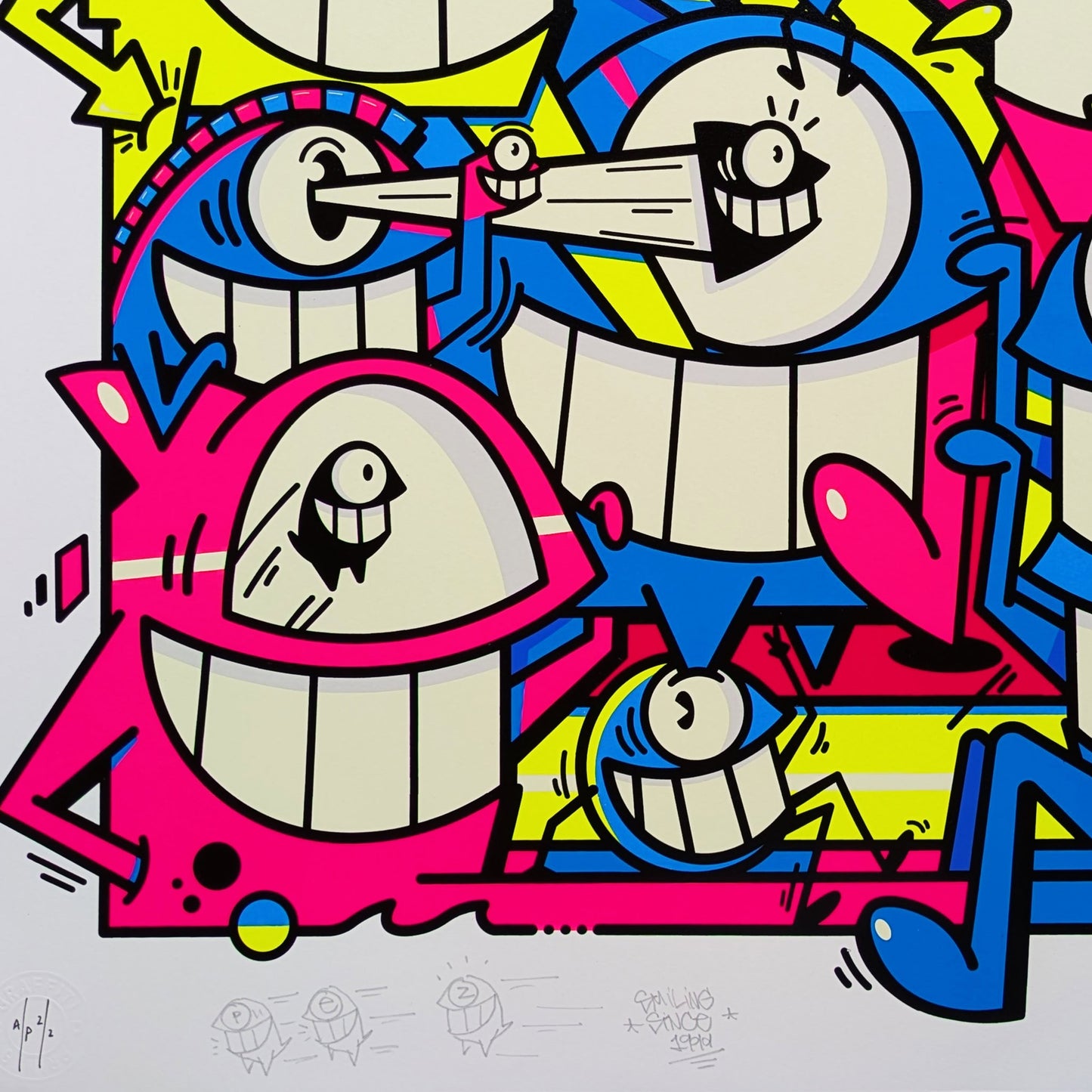 Pez - Smiles in style (Neon)(AP (2))(Hand-finished screen print)