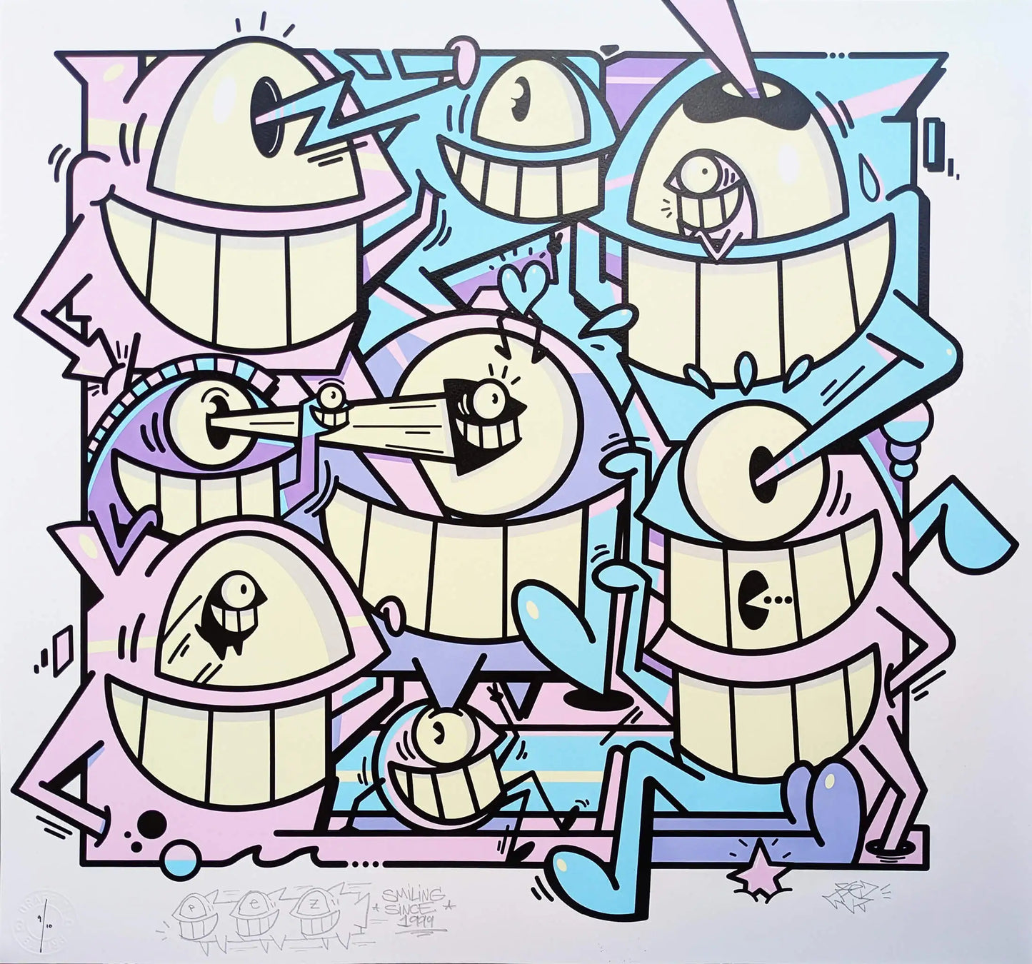 Pez - Smiles in style (Pastel)(9)(Hand-finished Screen Print)