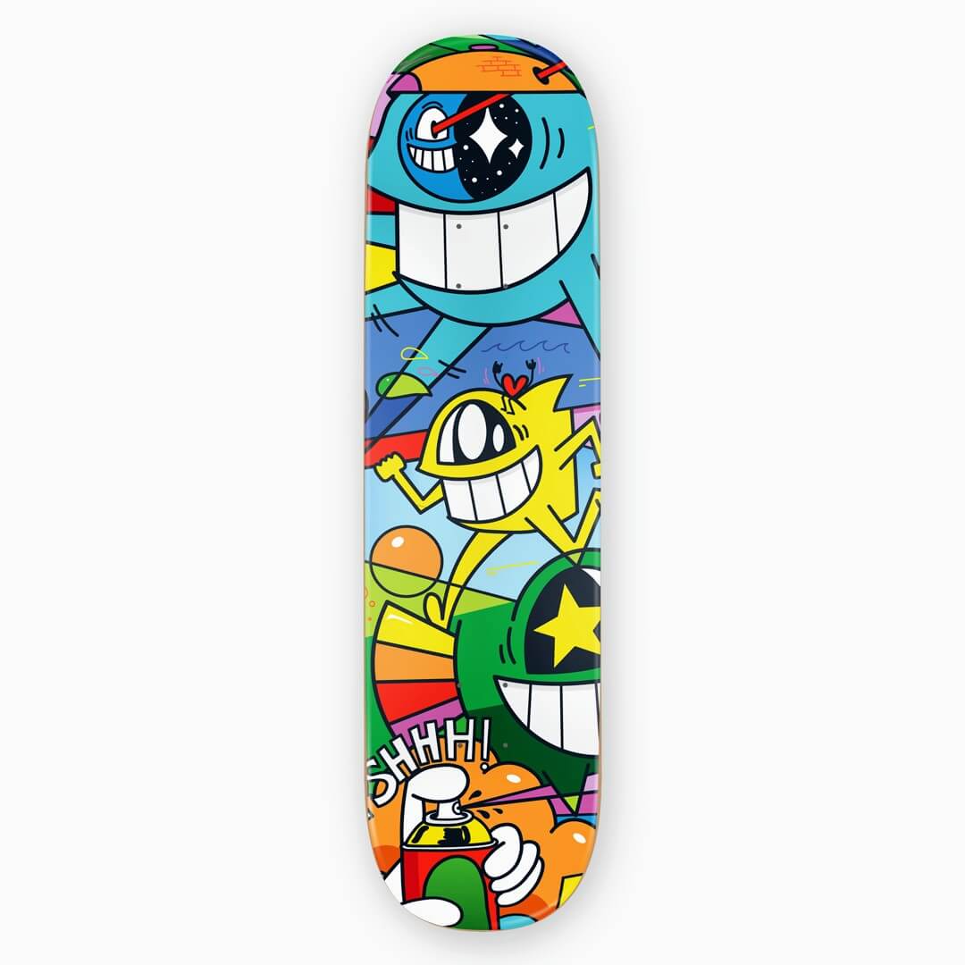 Pez's "20 Years Smiling" Augmented Reality Skate Board Deck (2) back