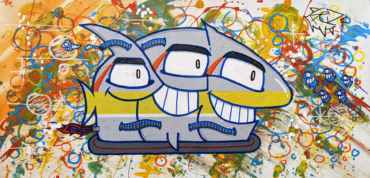 Pez - "Fish Space Ship 3" canvas